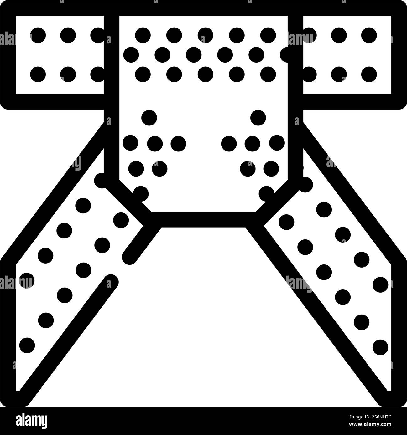 metal structure construction part line icon vector. metal structure ...