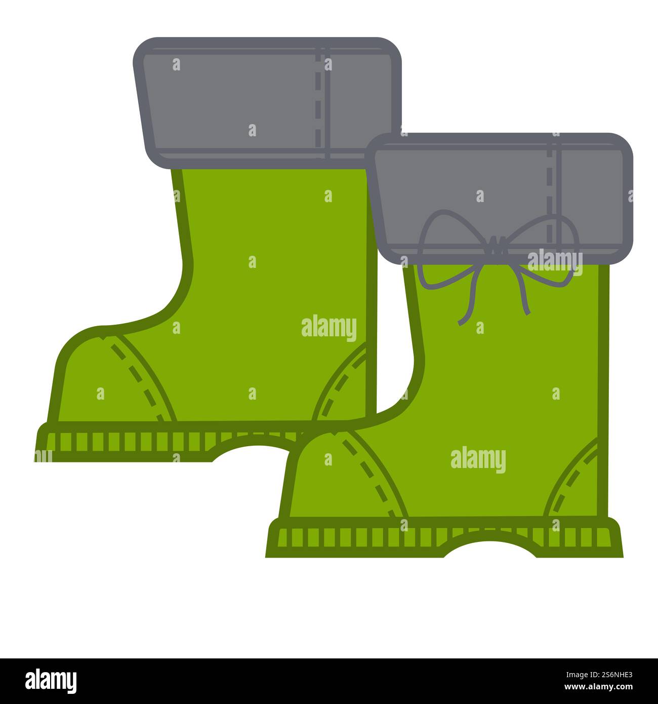 Rubber wellingtons for wet and muddy weather, isolated icon of boots ...