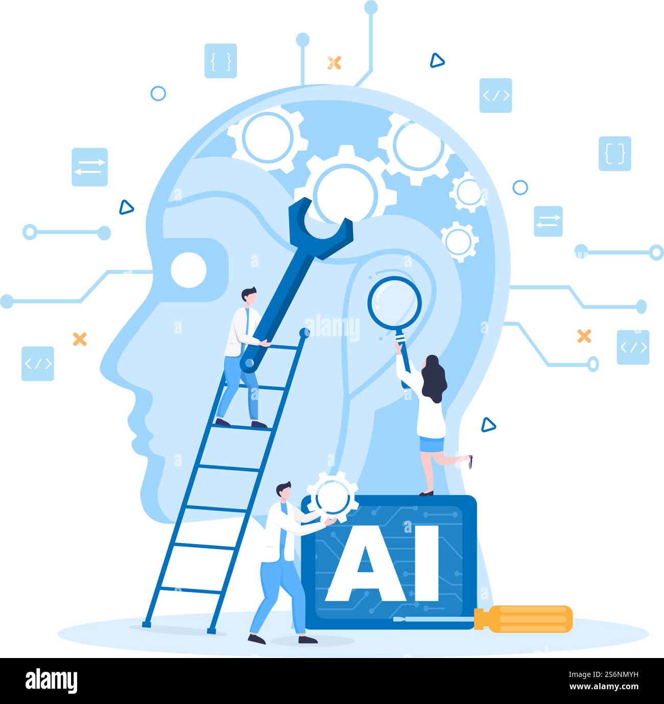 Programmer Brain Design Artificial Intelligence Digital Brain Technology and engineering ...