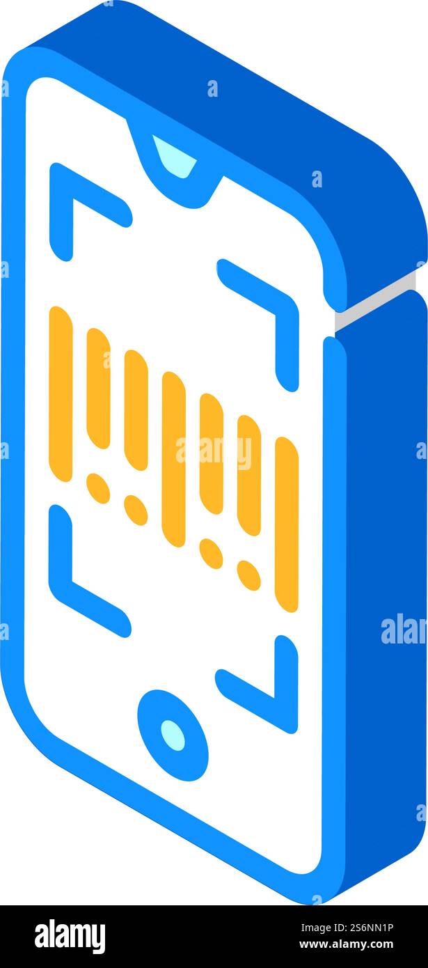 barcode scanner application isometric icon vector. barcode scanner application sign. isolated symbol illustration. barcode scanner application isometric icon vector illustration Stock Vector