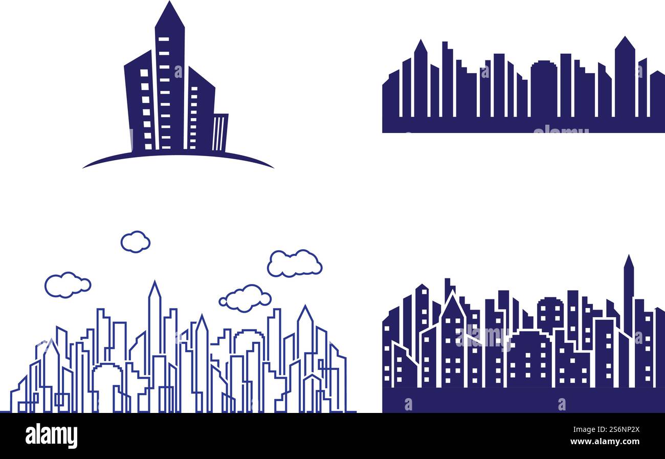 Modern City skyline vector illustration in flat design Stock Vector ...