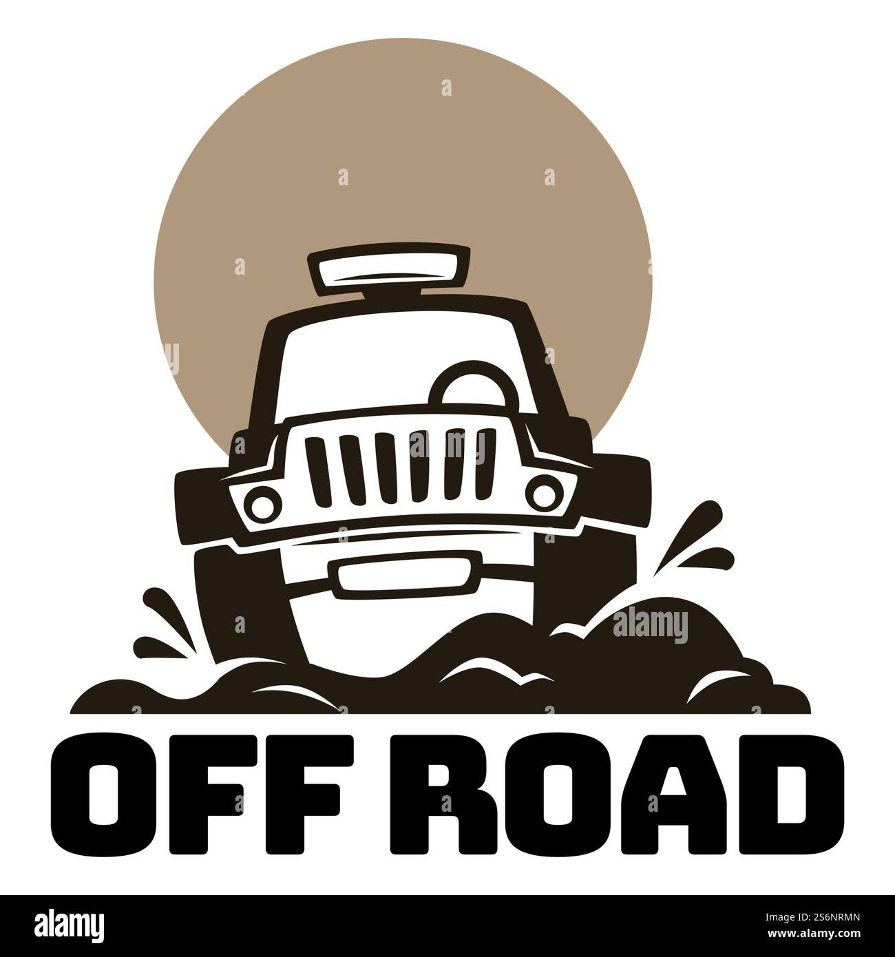 Extreme sports or recreation on summer vacation. Isolated label or emblem for off road trip, tourists attraction in remote locations. Expedition on car, dangerous adventure. Vector in flat style. Off road trip, extreme vacation summer activities Stock Vector