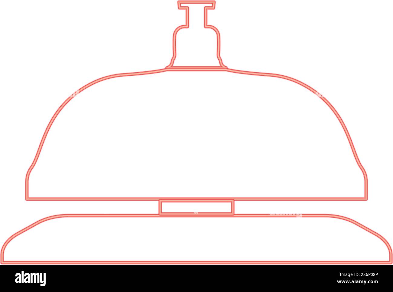 Neon reception bell red color vector illustration flat style light image. Neon reception bell red color vector illustration flat style image Stock Vector