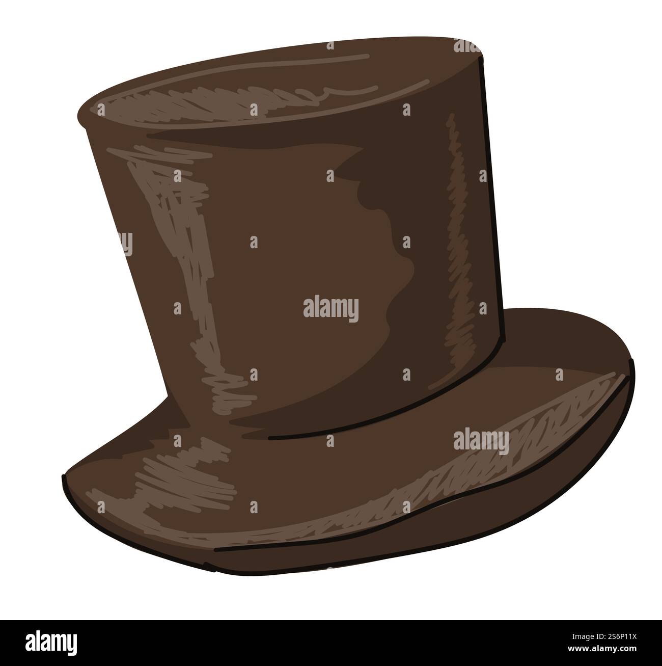 Clothes and accessories of romanticism, isolated tophat for gentleman. Black hat for male characters, symbol of magic and magical tricks. Classic outfit for victorian age. Vector in flat style. Tophat of man, clothes of romanticism epoch vector Stock Vector