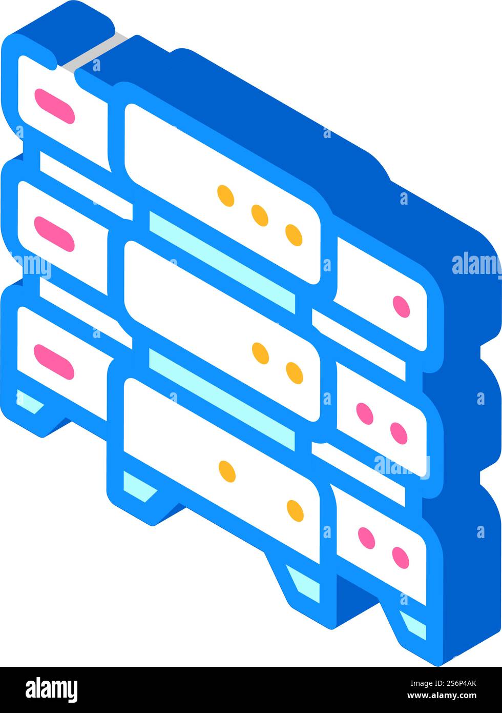 data center server isometric icon vector. data center server sign ...