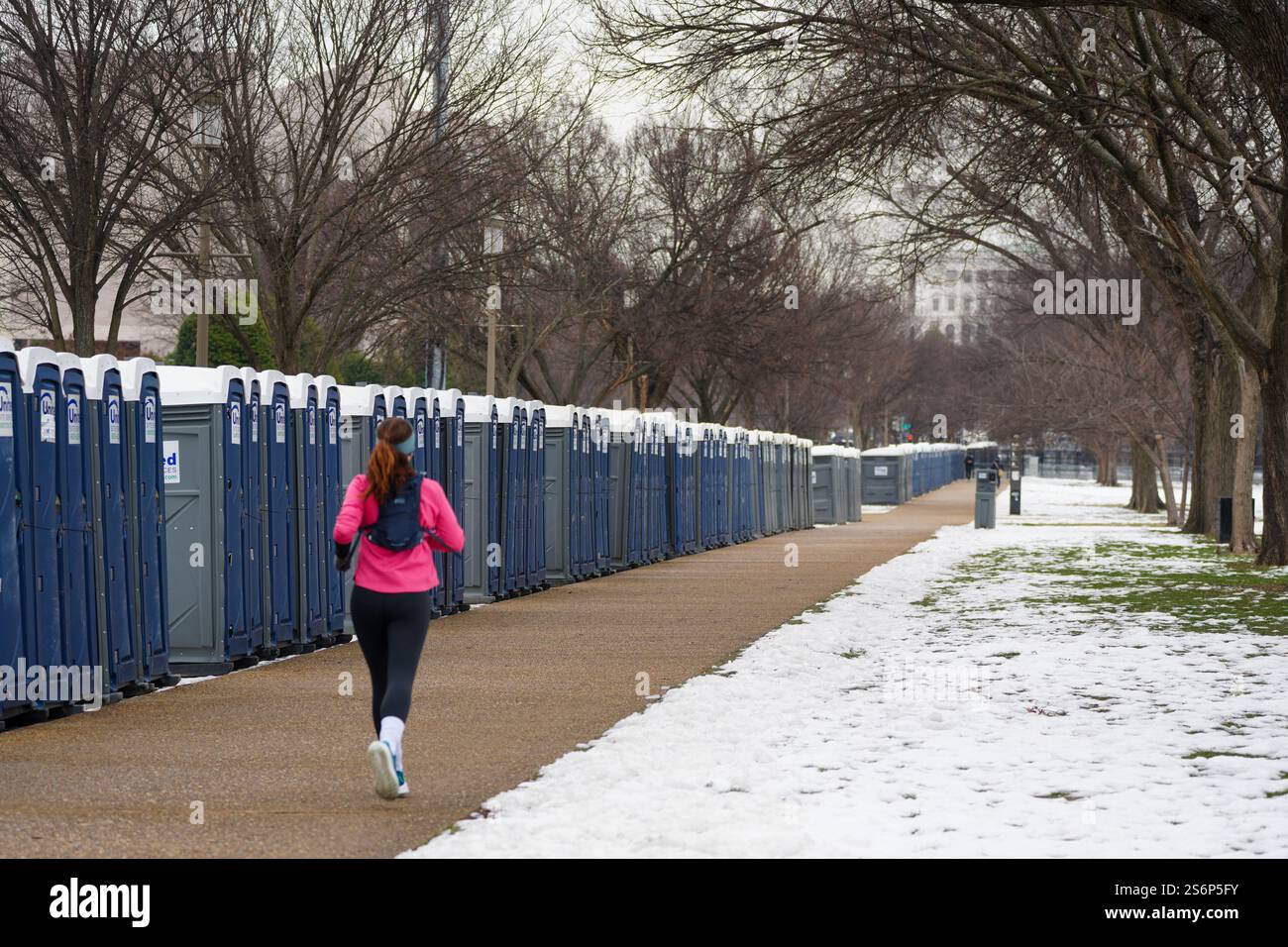 Washington, District of Columbia, USA. 17th Jan, 2025. The Presidential Inaugural is being moved indoors due to cold weather, leaving behind extensive preparations that will not be used. Credit: Andrew Leyden/ZUMA Press Wire/ZUMA Wire/Alamy Live News Stock Photo