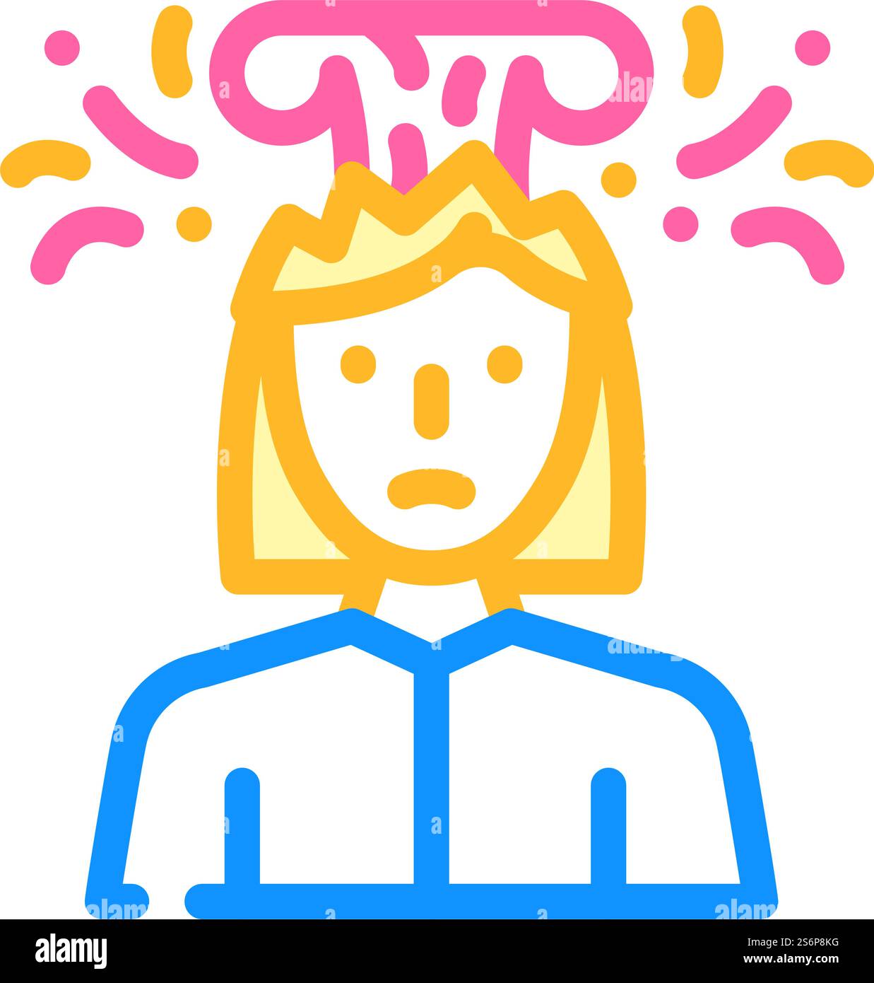 brain explosion female color icon vector. brain explosion female sign ...