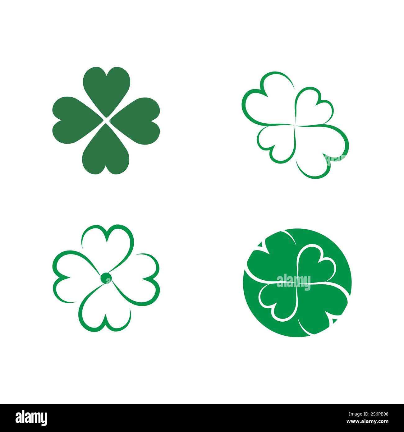 Green Clover Leaf icon Template Design Vector Stock Vector Image & Art ...