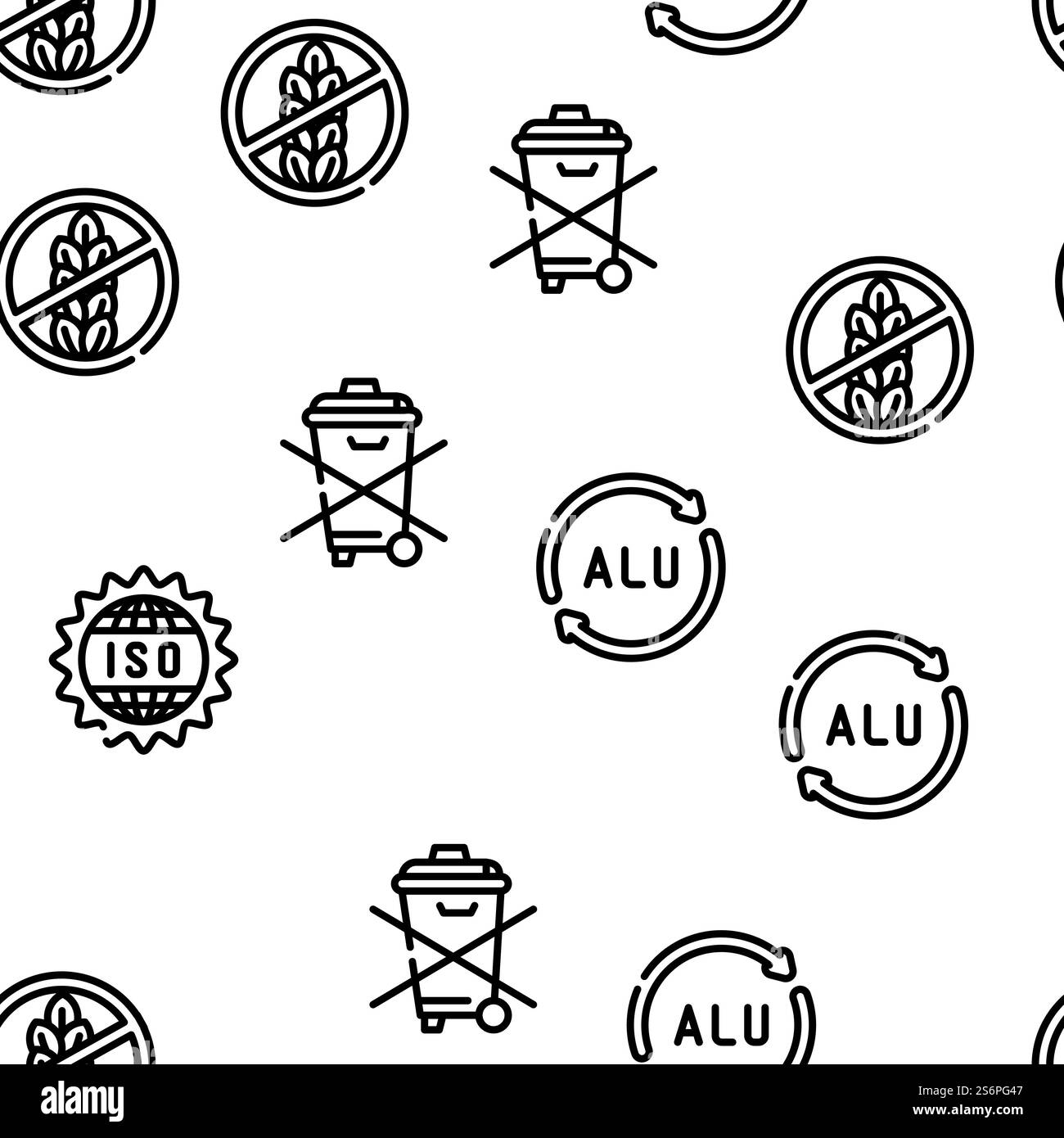 Packaging Industrial Marking Vector Seamless Pattern Thin Line ...