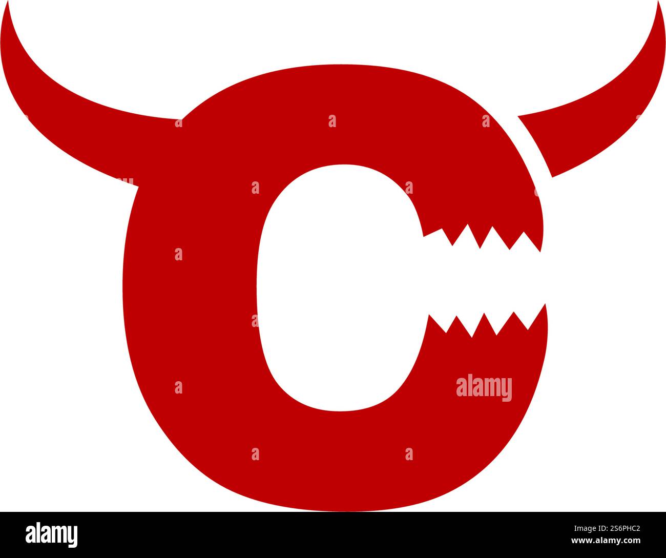 C initial letter with devil horn logo vector design Stock Vector Image ...