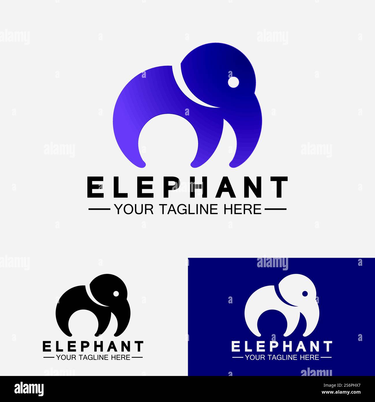 Elephant Logo Vector Illustrator Design Template Stock Vector