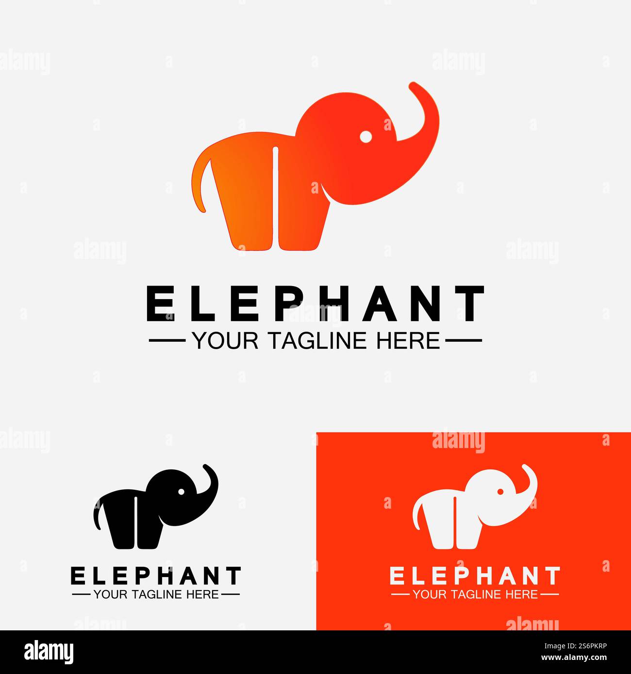 Elephant Logo Vector Illustrator Design Template Stock Vector