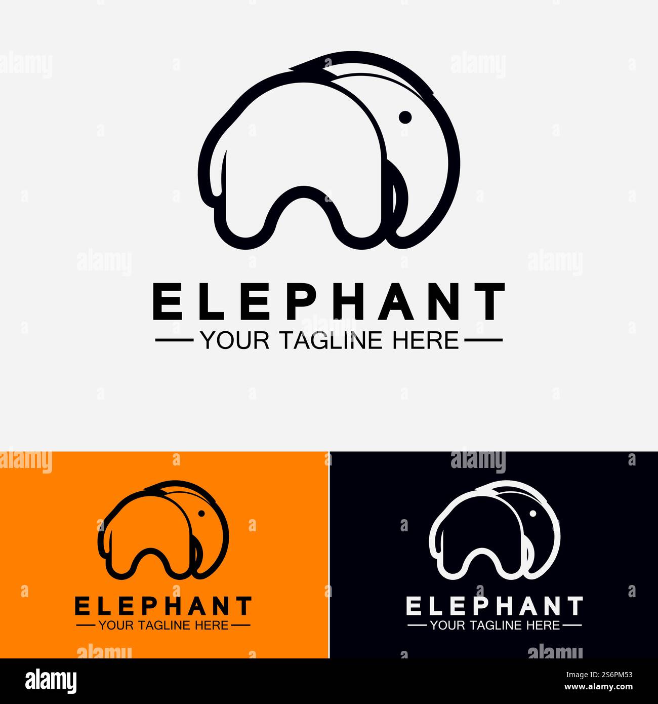 Elephant Logo Vector Illustrator Design Template Stock Vector