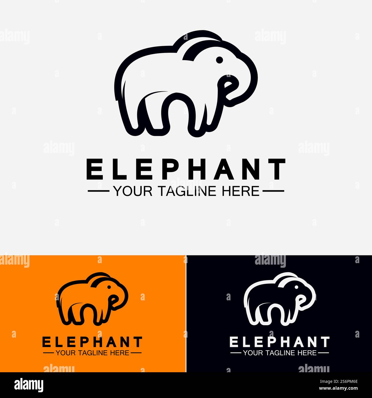 Elephant Logo Vector Illustrator Design Template Stock Vector