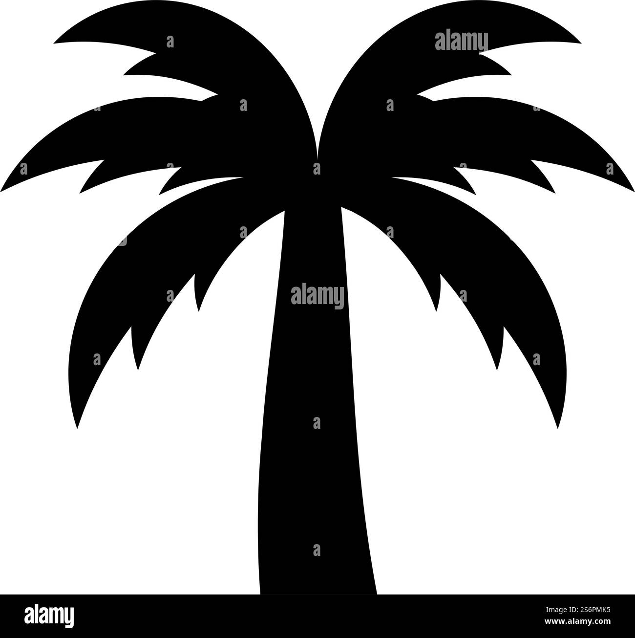 Palm tree silhouette Island concept icon black color vector ...