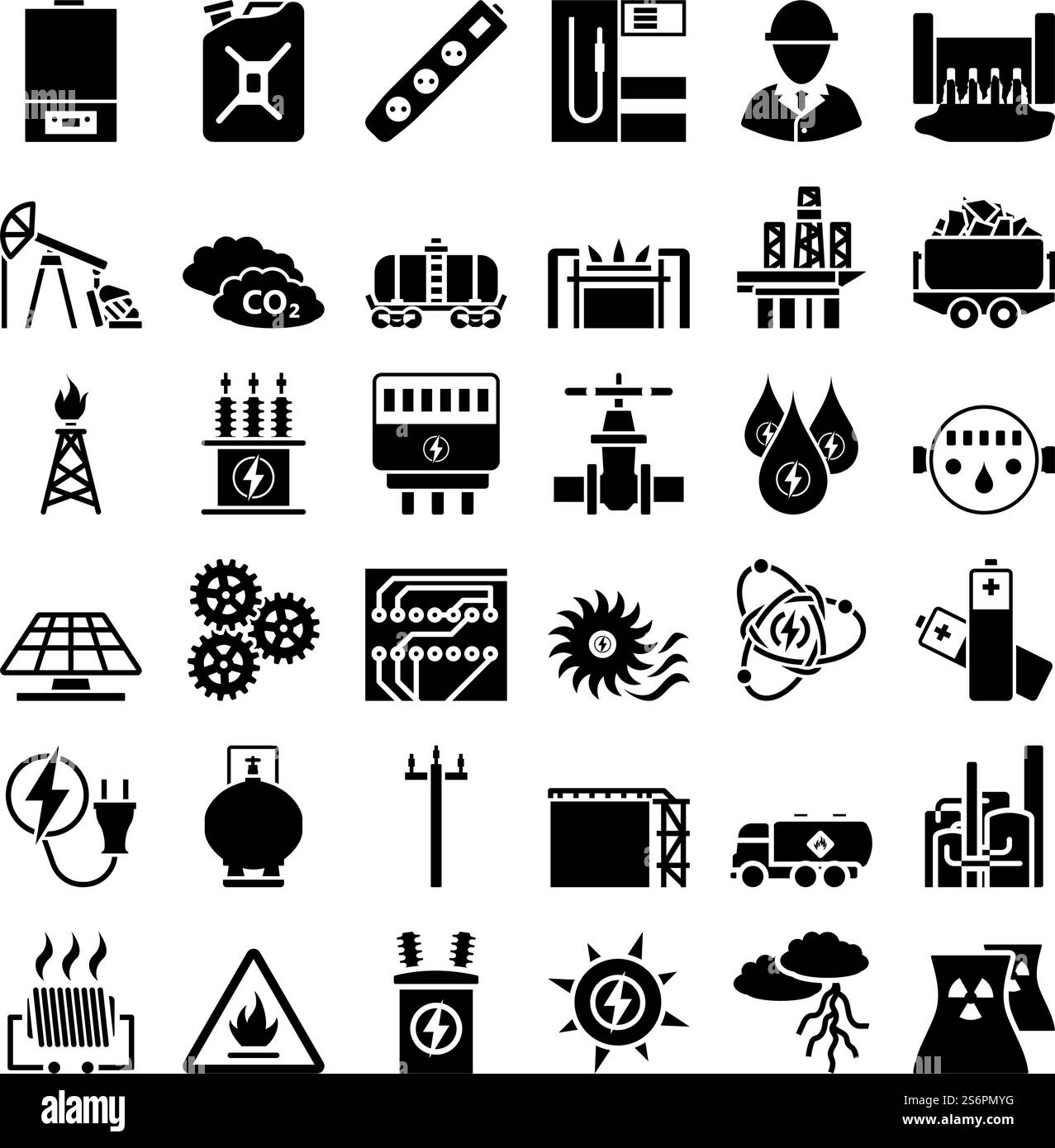 Energy Icon Set. Fully editable vector illustration. Text expanded ...