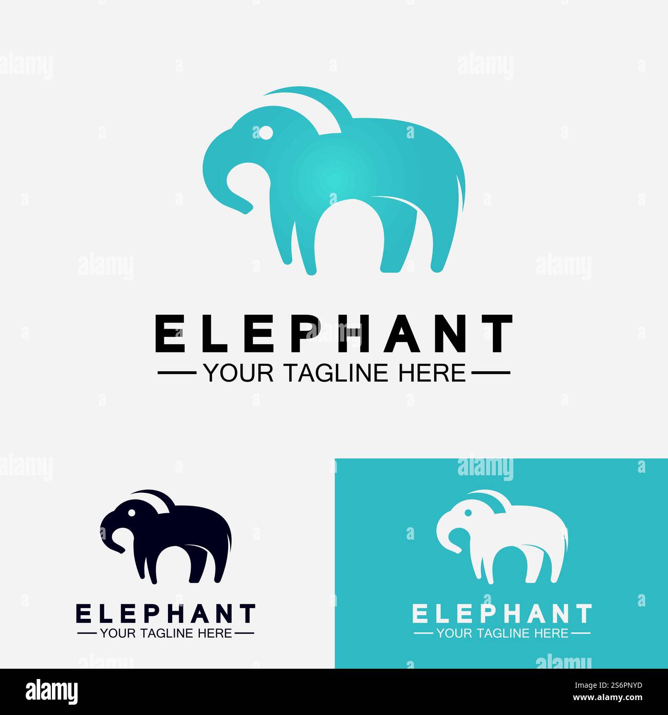 Elephant Logo Vector Illustrator Design Template Stock Vector