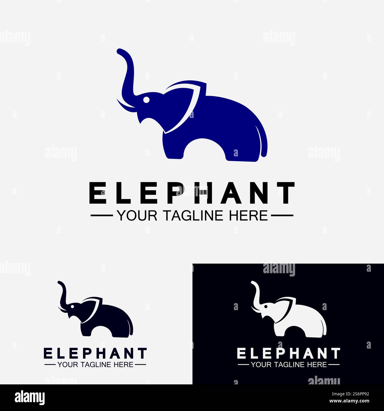 Elephant Logo Vector Illustrator Design Template Stock Vector