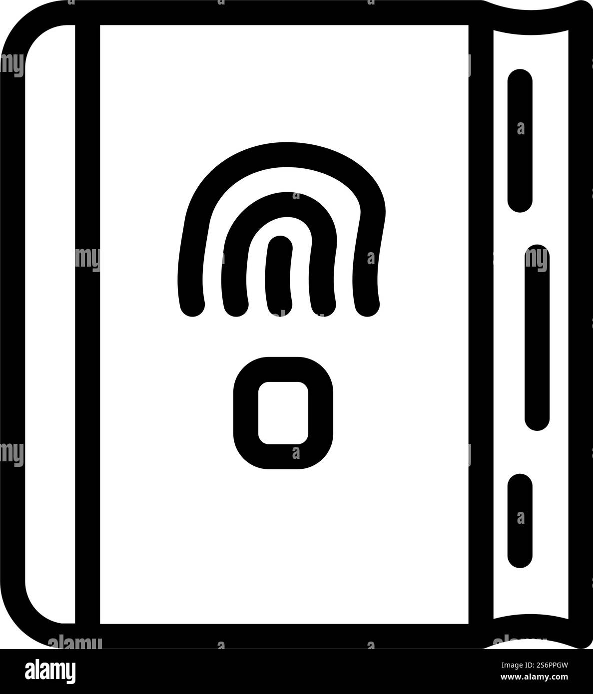 diary with fingerprint scanner line icon vector. diary with fingerprint ...