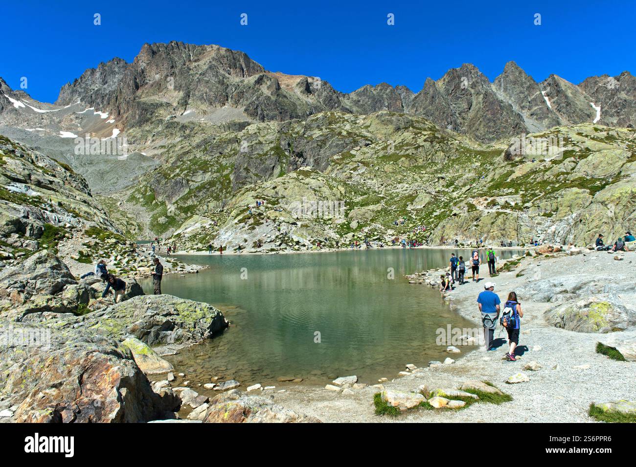 Chamonix summer and tourists hi-res stock photography and