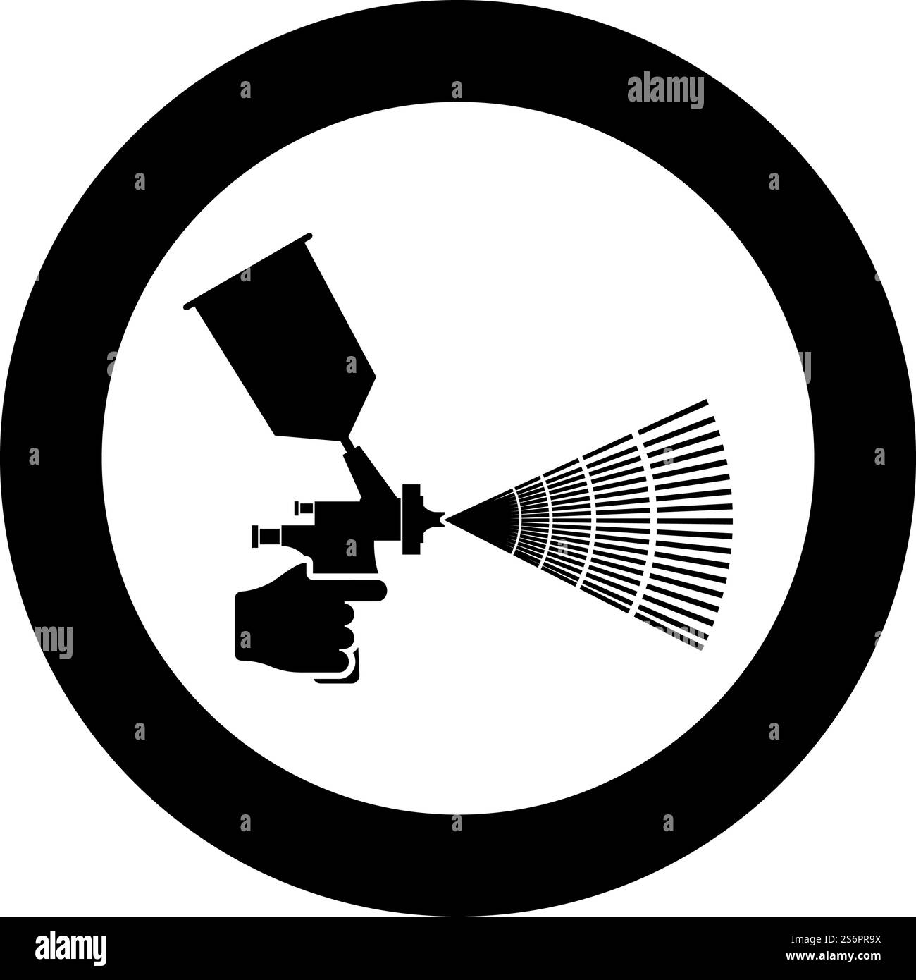 Painting tool in hand icon in circle round black color vector ...