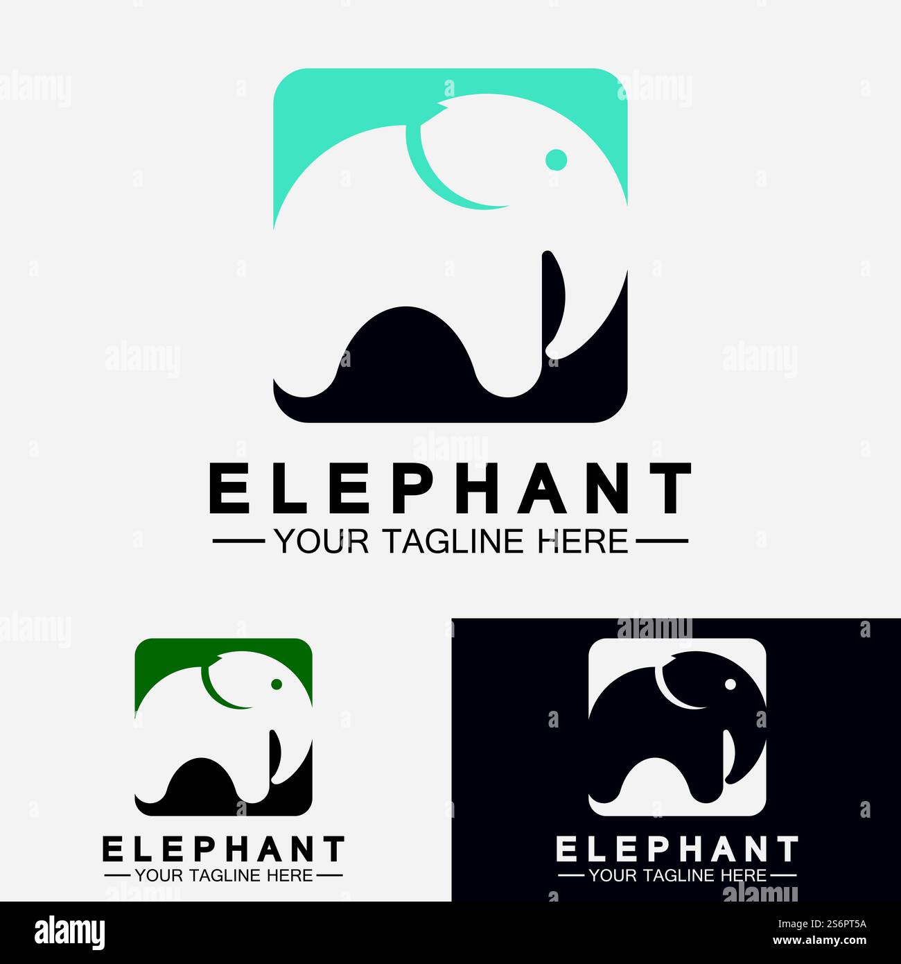 Elephant Logo Vector Illustrator Design Template Stock Vector