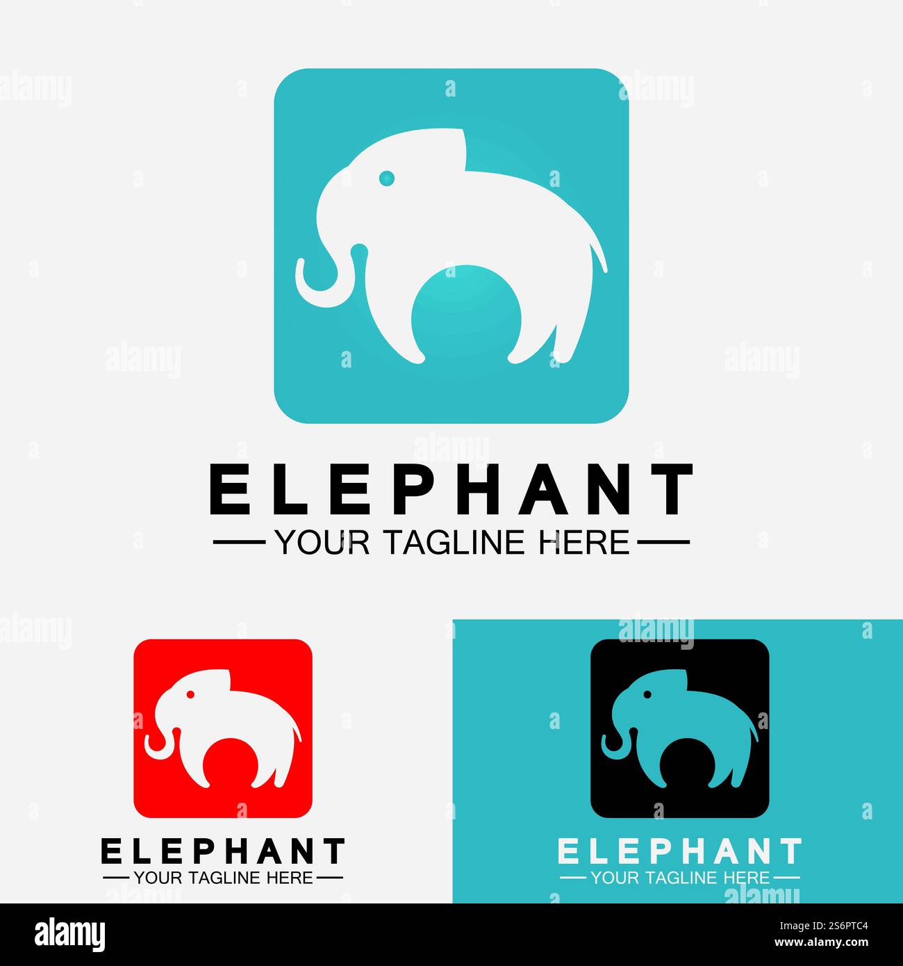 Elephant Logo Vector Illustrator Design Template Stock Vector