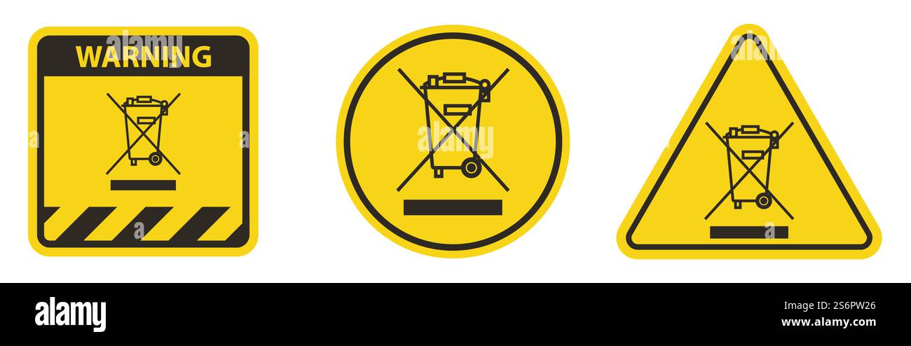 Caution No Waste Symbol Sign Isolate On White Background Stock Vector