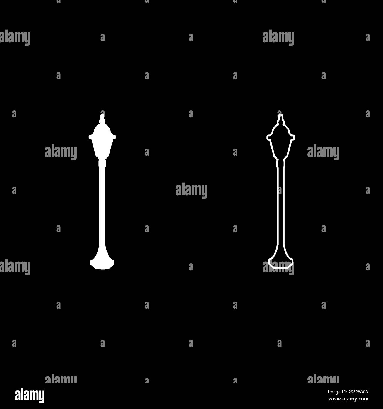 Street lamp lantern icon white color vector illustration flat style ...