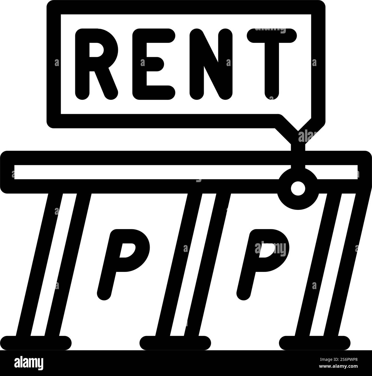 parking rent line icon vector. parking rent sign. isolated contour ...