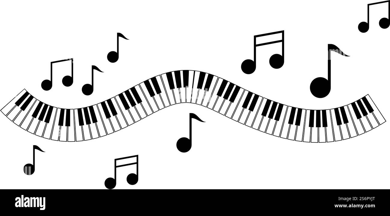 Piano vector ilustration flat design template Stock Vector