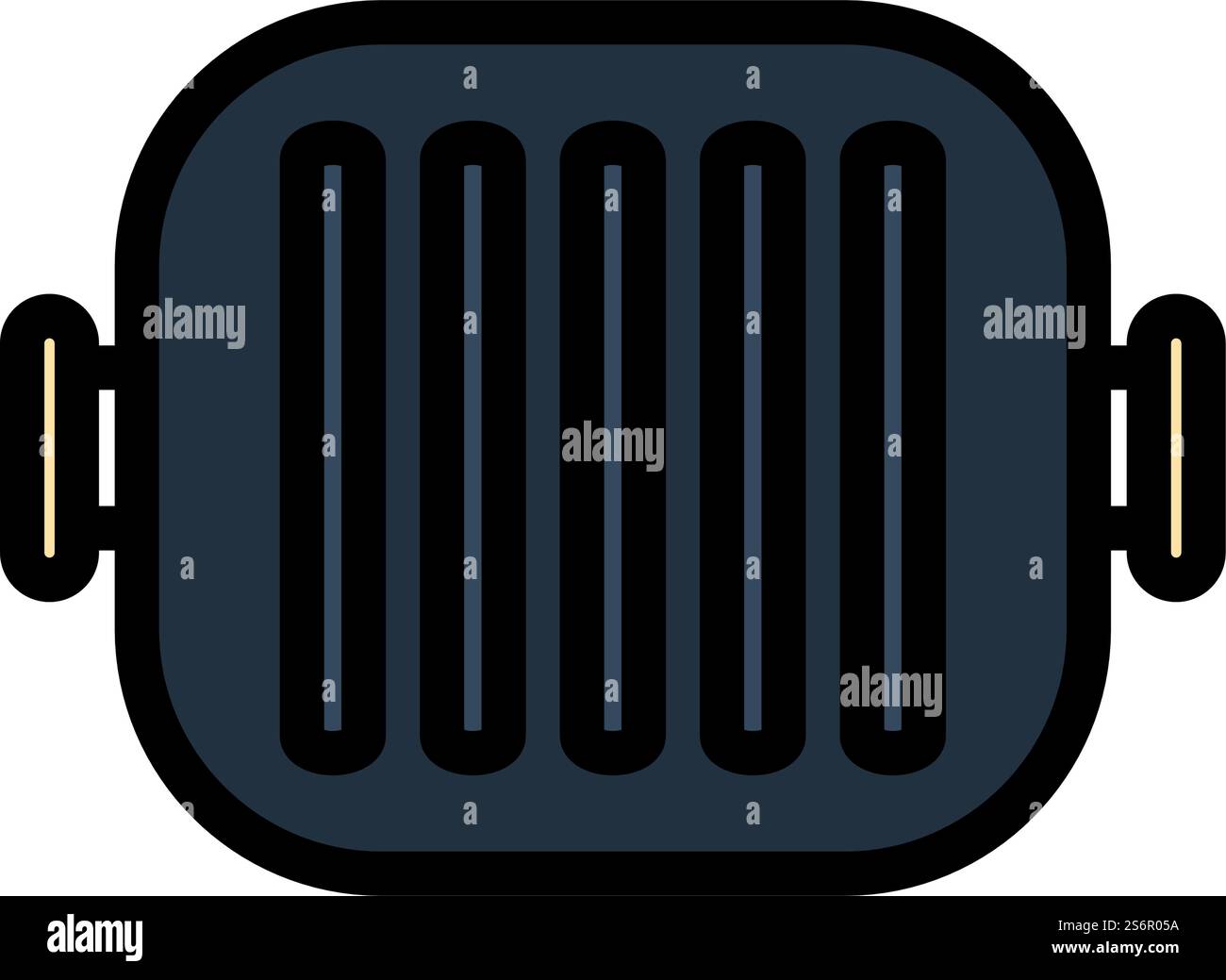 Icon Of Grill Pan. Editable Bold Outline With Color Fill Design. Vector ...