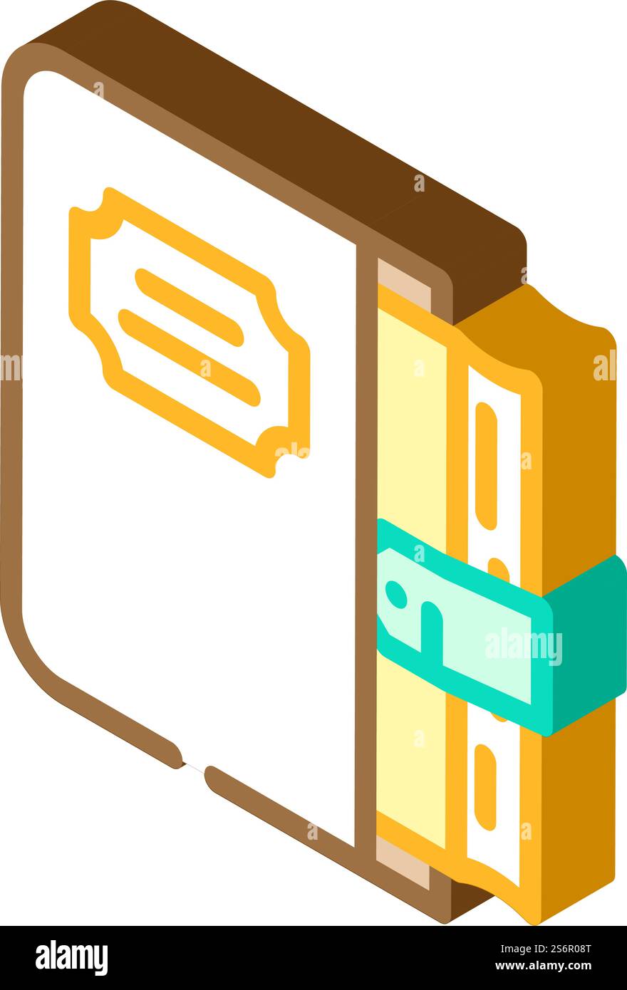 diary with cover isometric icon vector. diary with cover sign. isolated ...