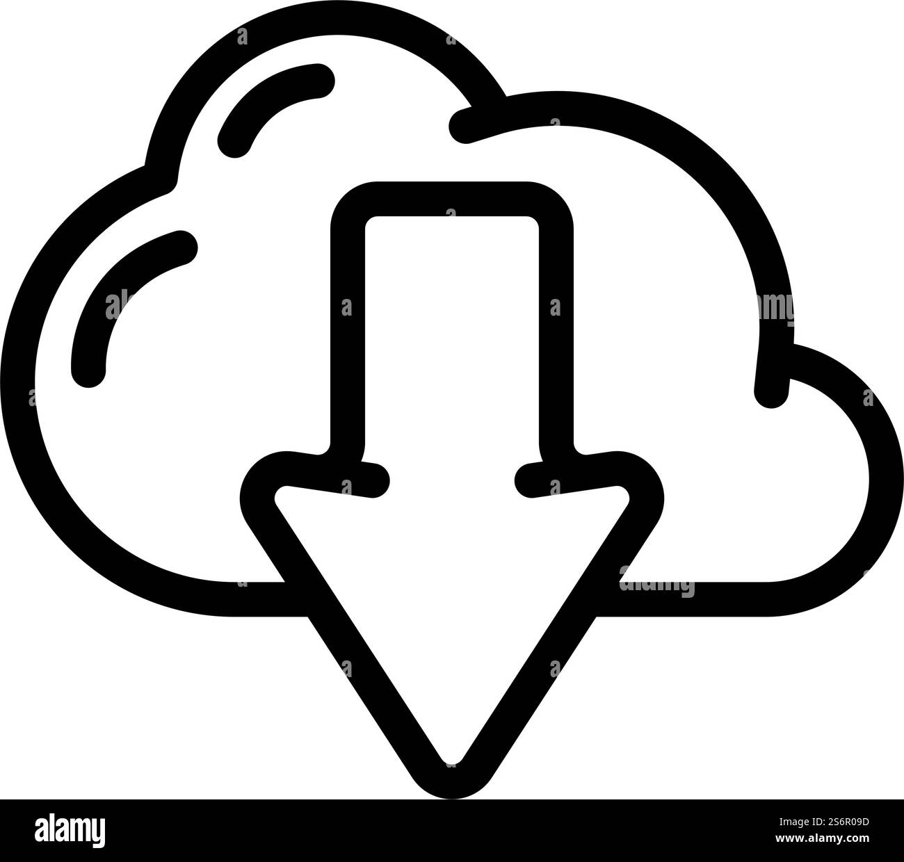 download file from cloud line icon vector. download file from cloud ...