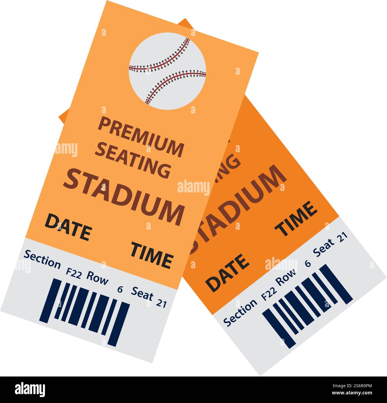Baseball Tickets Icon. Flat Color Design. Vector Illustration. Stock Vector