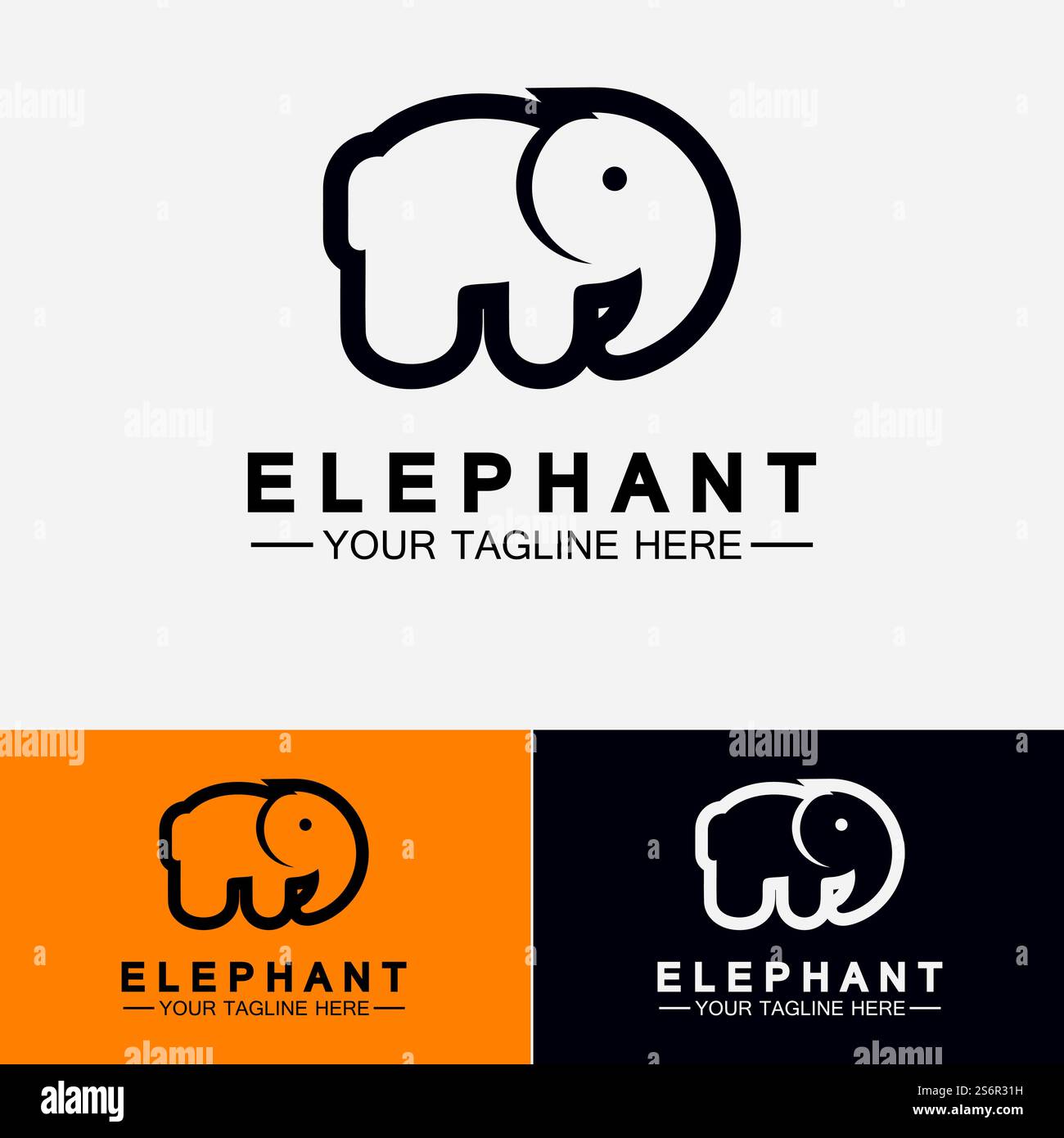 Elephant Logo Vector Illustrator Design Template Stock Vector