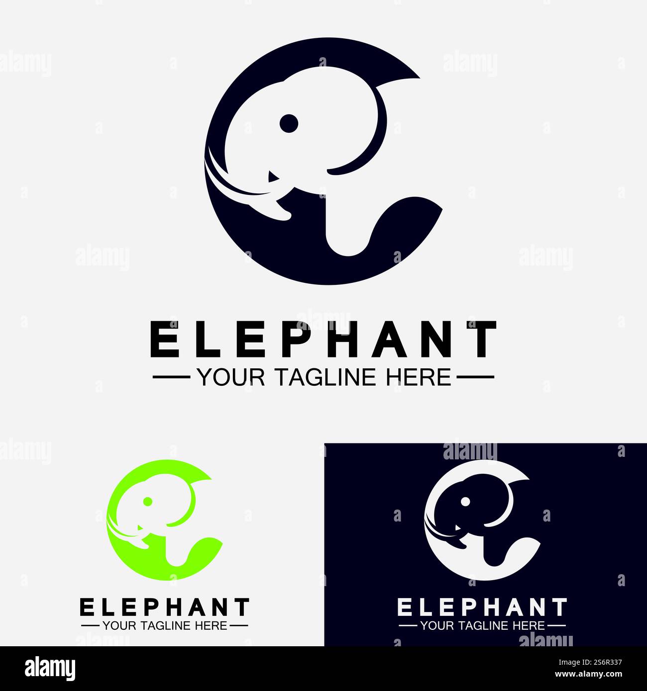 Elephant Logo Vector Illustrator Design Template Stock Vector