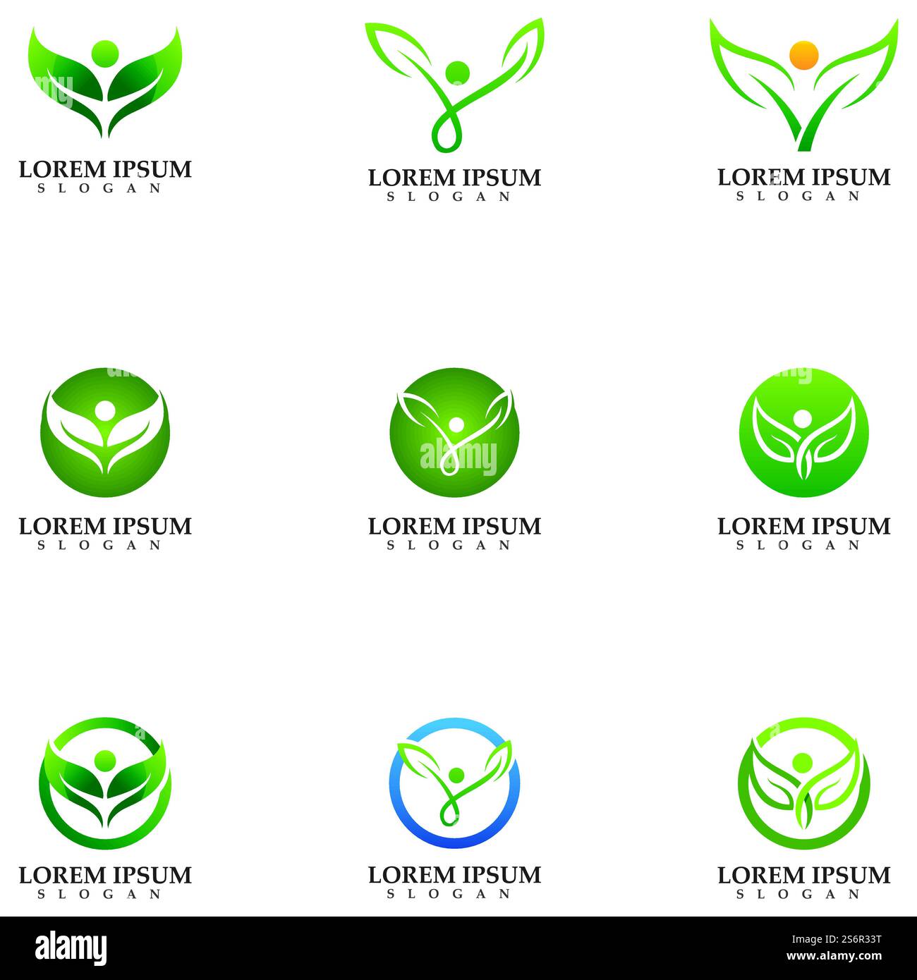 people leaf green nature health logo and symbols Stock Vector Image ...