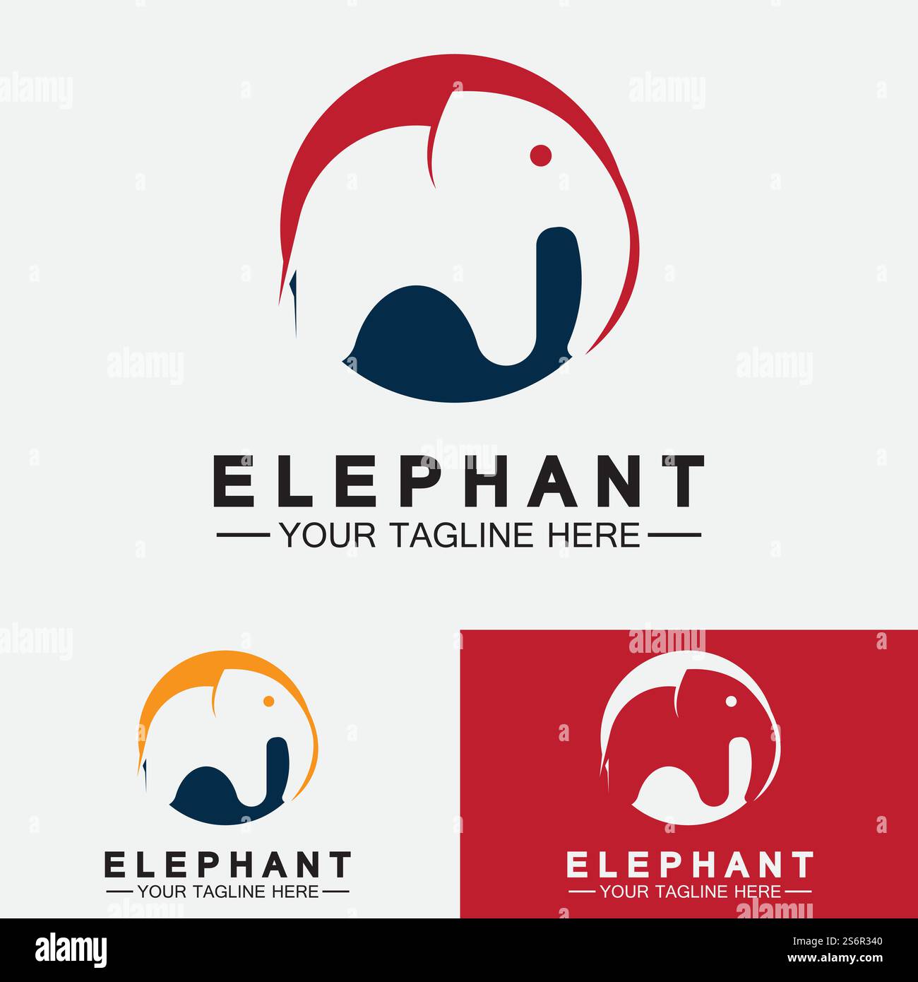 Elephant Logo Vector Illustrator Design Template Stock Vector