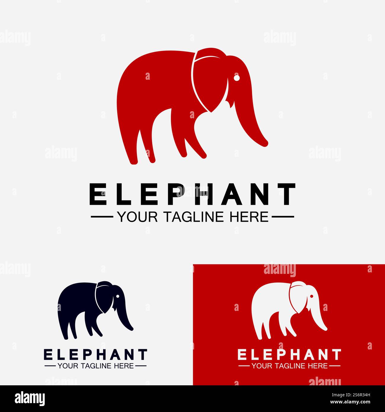 Elephant Logo Vector Illustrator Design Template Stock Vector