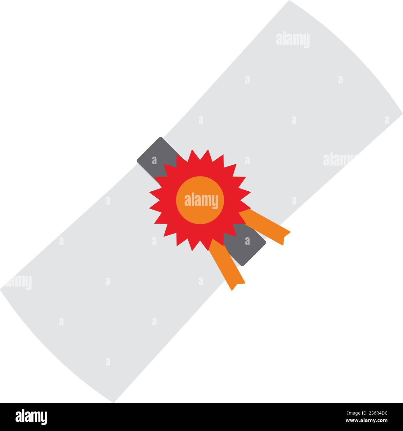 Icon Of Diploma. Flat Color Design. Vector Illustration Stock Vector ...