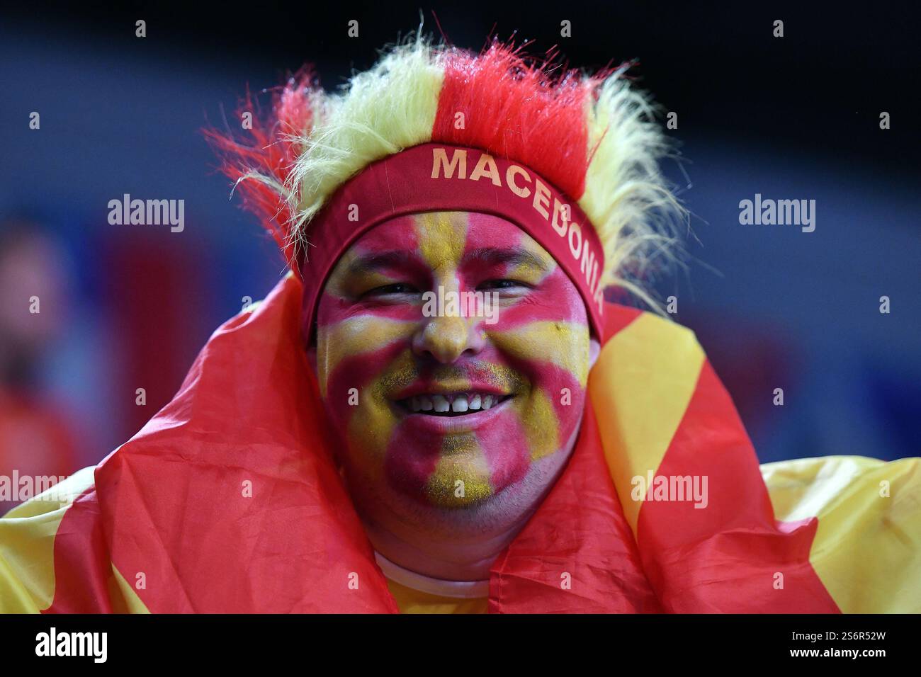 VARAZDIN, CROATIA JANUARY 17 Macedonian fan ready for the match on
