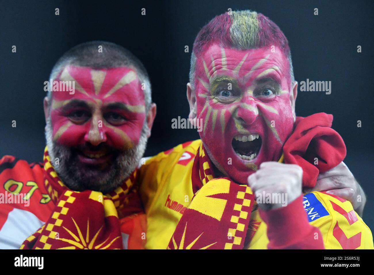 VARAZDIN, CROATIA JANUARY 17 Macedonian fans ready for the match on