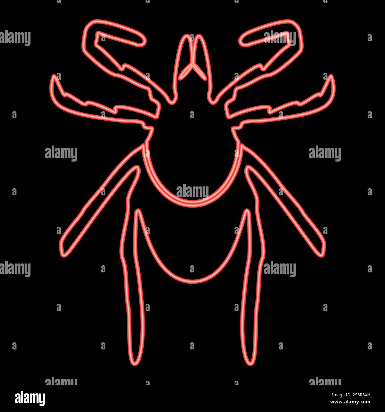 Neon tick red color vector illustration image flat style light. Neon ...