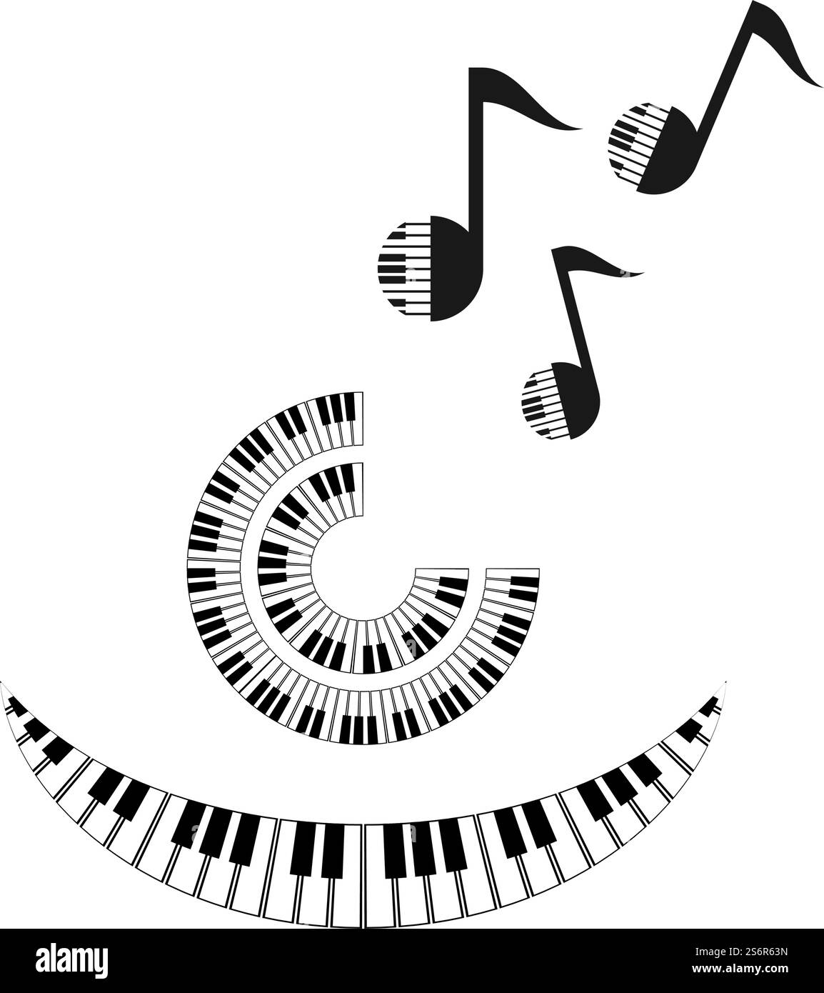 Piano vector ilustration flat design template Stock Vector