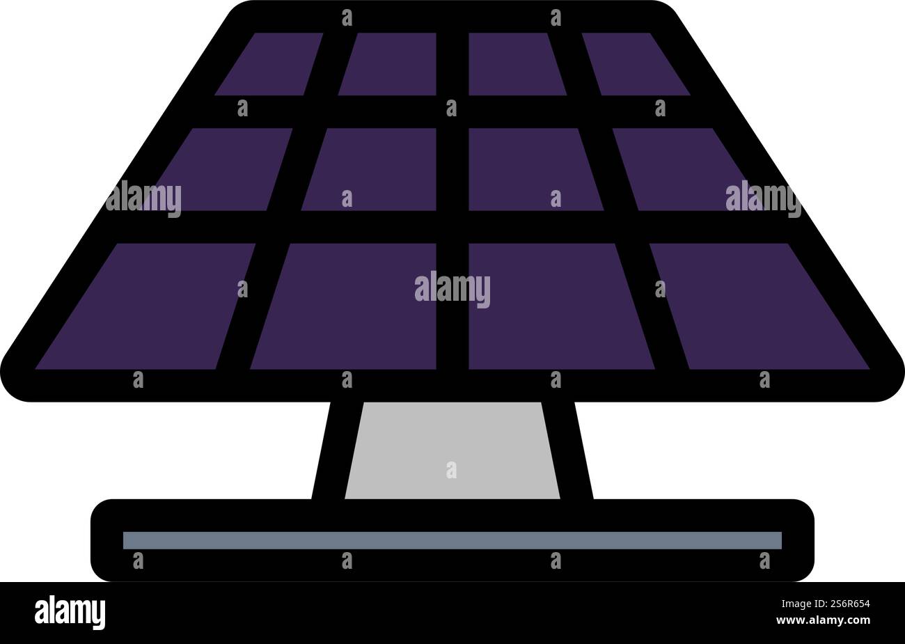 Solar Energy Panel Icon. Editable Bold Outline With Color Fill Design ...