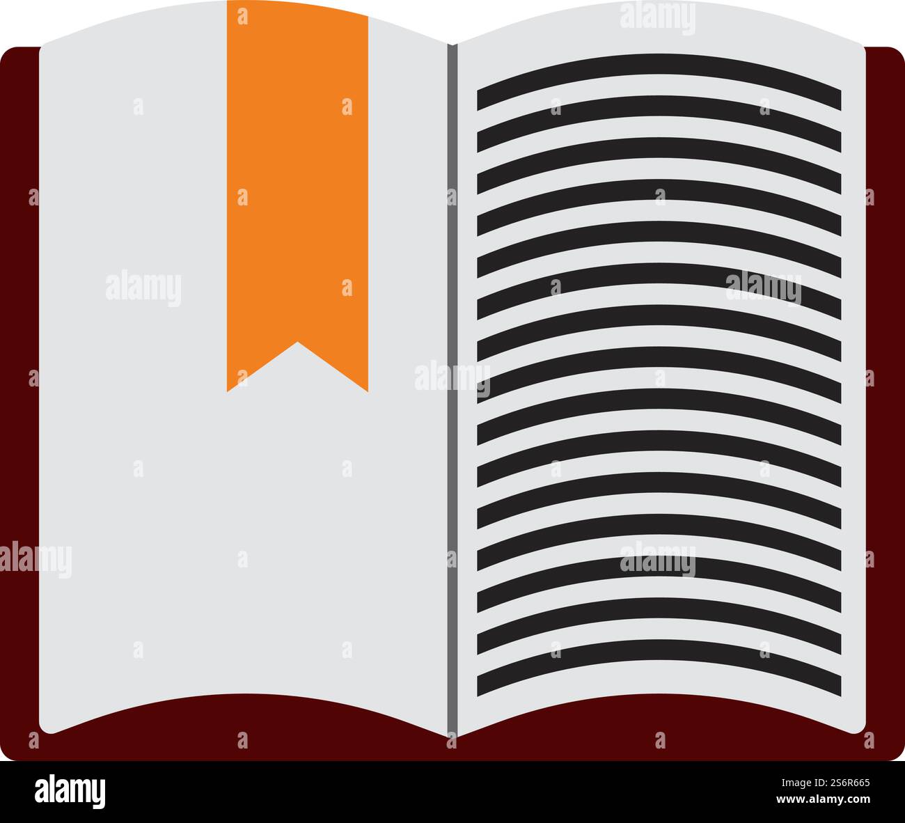 Icon Of Open Book With Bookmark. Flat Color Design. Vector Illustration ...