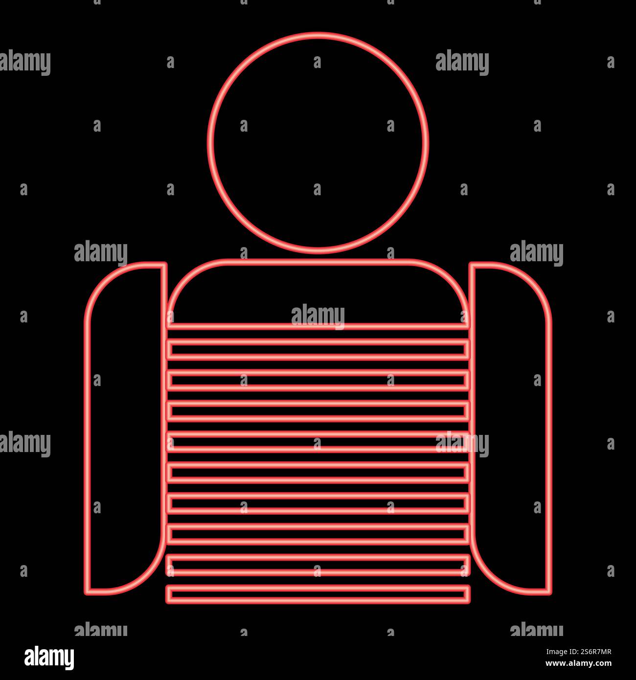 Neon seaman red color vector illustration image flat style light. Neon ...