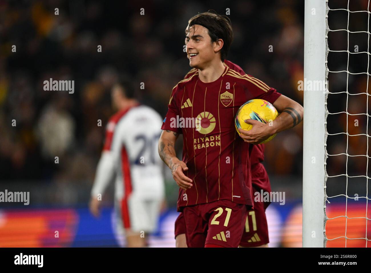Paulo Dybala of A.S. Roma celebrates after scoring the goal to make it ...