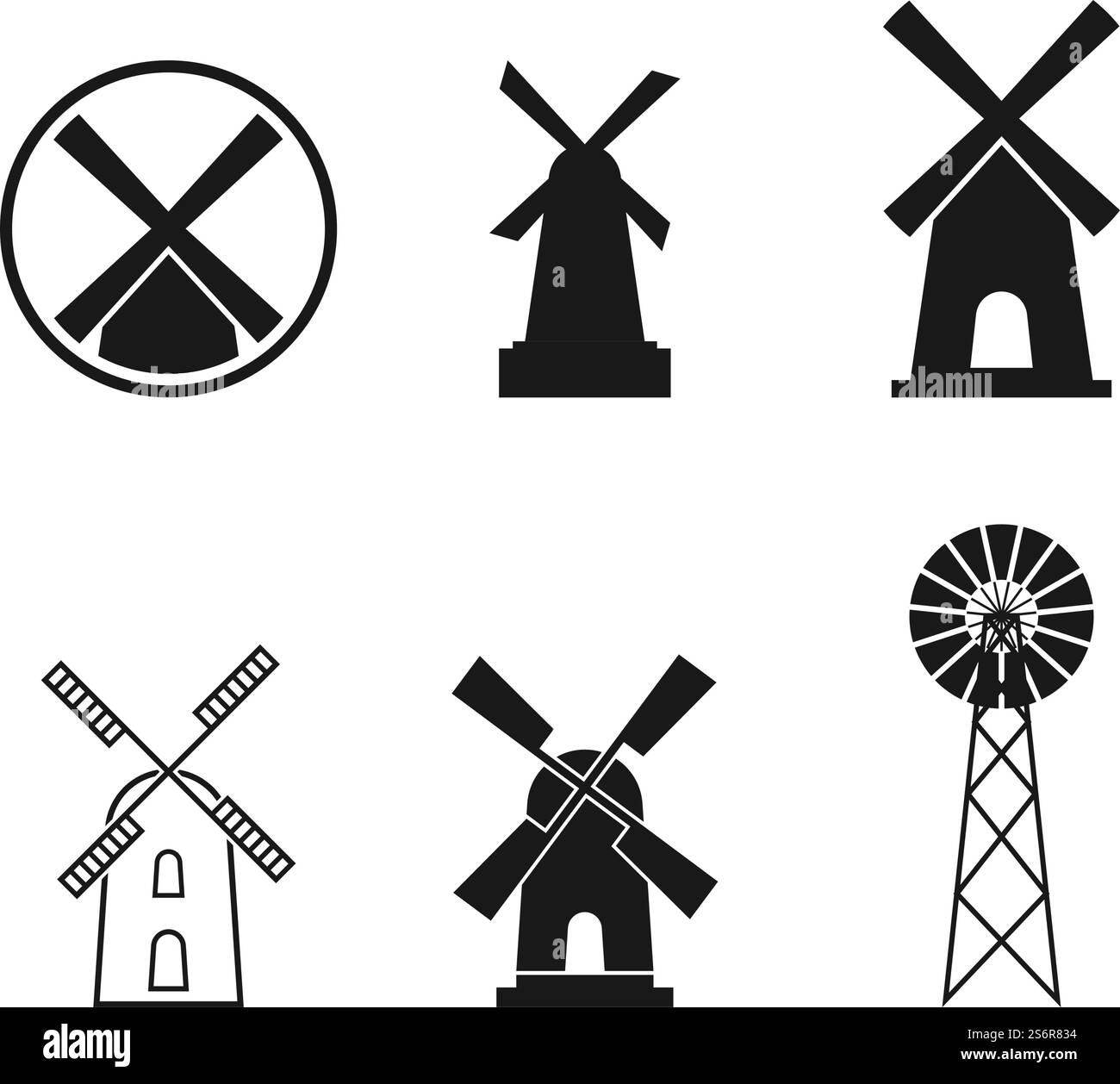 Windmill logo vector flat design template Stock Vector Image & Art - Alamy